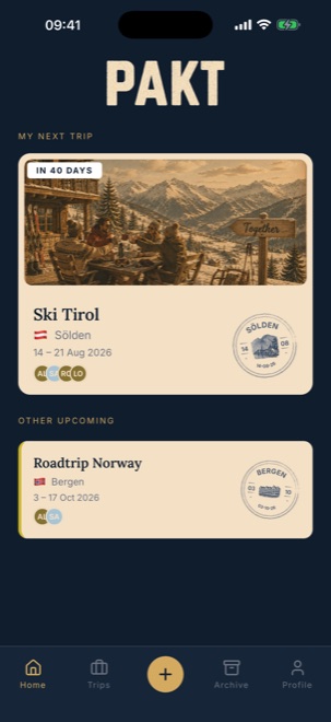 All your trips, always at hand — PAKT
