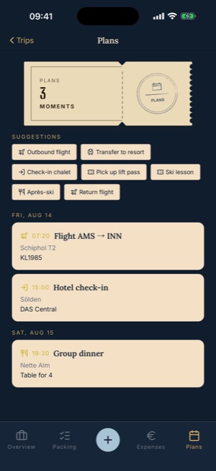 Itinerary, flights & stay — PAKT